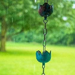 Verdigris Tulip Rain Chain